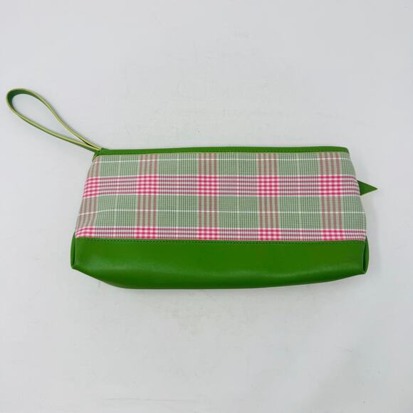 Y2K LOFT Pink and Green Plaid Bow Clutch Pouch Mini Bag - Picture 1 of 6